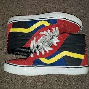 Red Blue White Vans High Tops